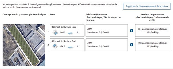 capture ecran logiciel production energie solaire