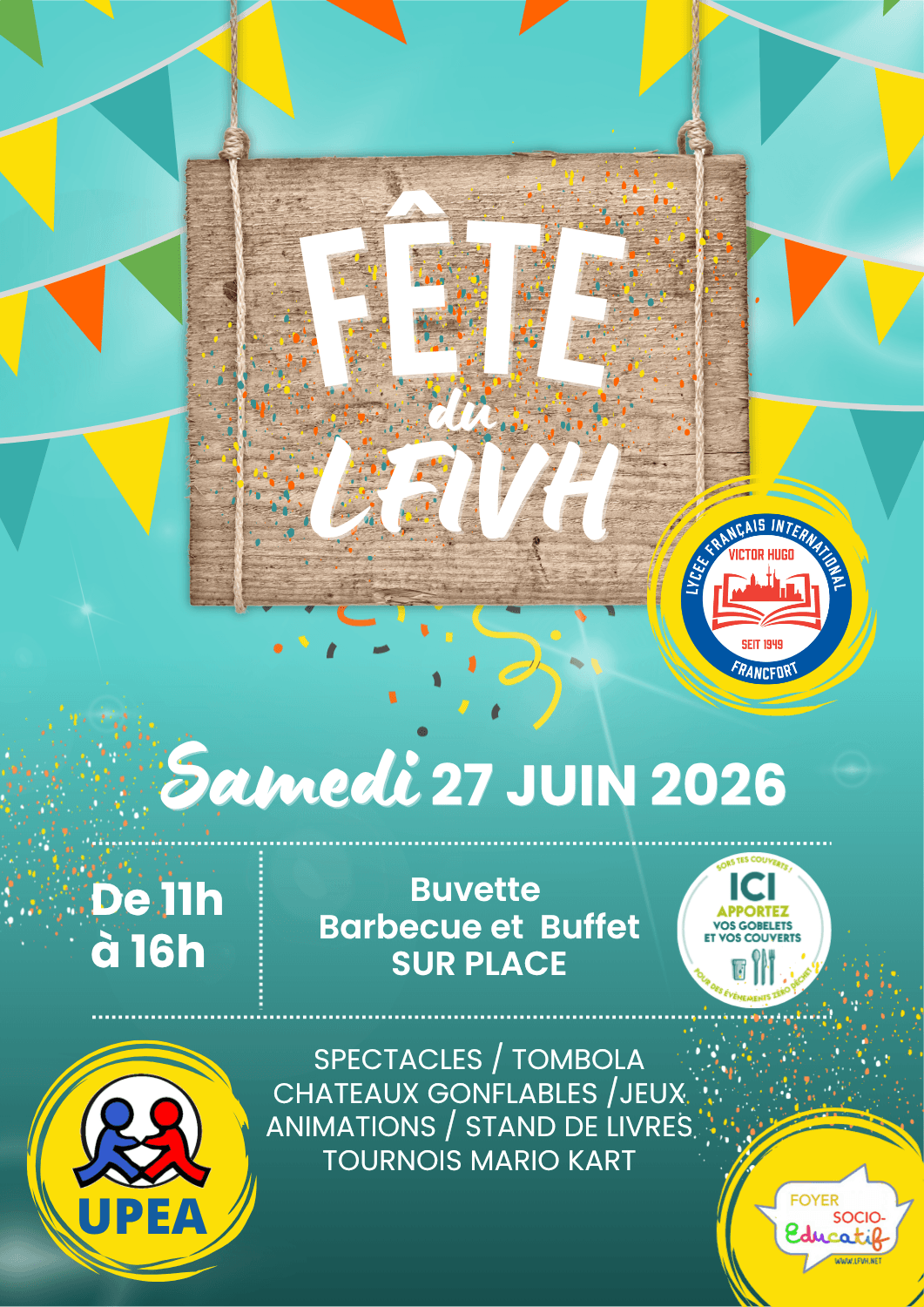 Affiche Fête de l'école LFIVH le 27 juin 2026